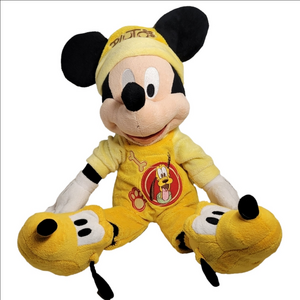 Disney Parks-Rare-Mickey Mouse 16” Stuffed Plush Animal With Pluto Pajama Set
